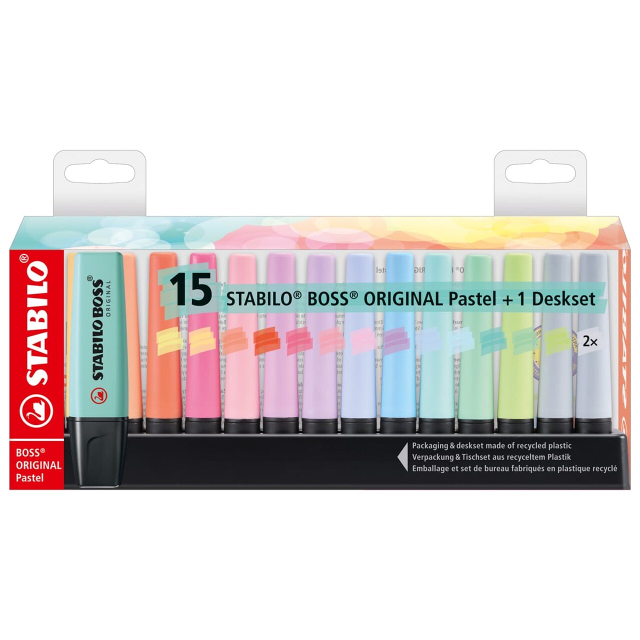 BOSS ORIGINAL Highlighters Set 15-Highlighter Pastel Desk Set